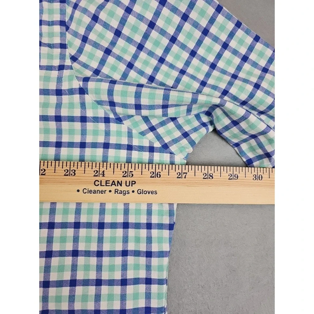 Ralph‎ Lauren Polo Men's XXL Long Sleeve Button Up Shirt Blue Check Flesh Pony